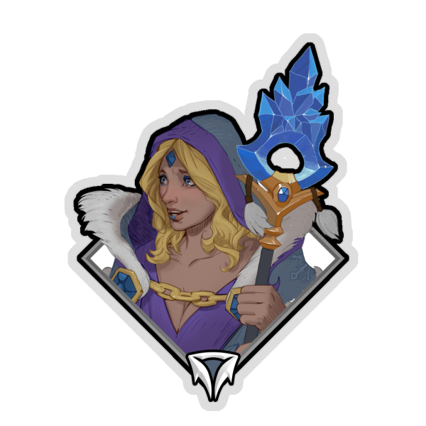 Gold Crownfall Sticker - Crystal Maiden (Staff)