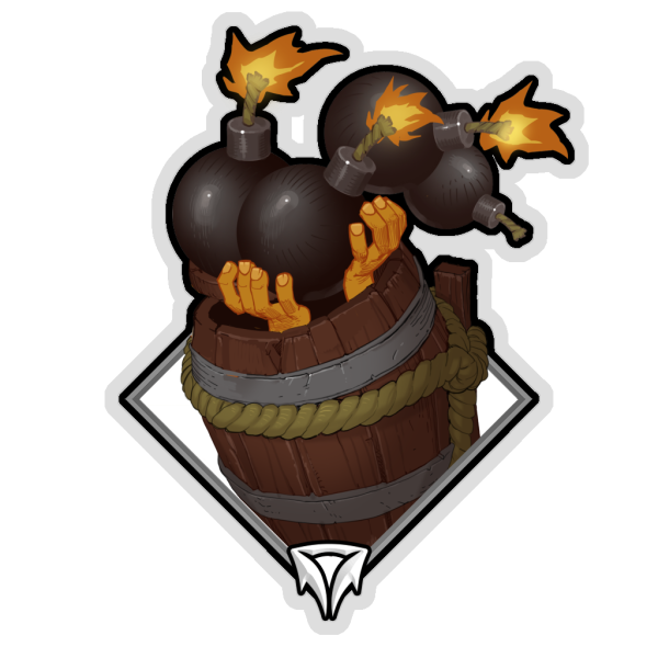 Gold Crownfall Sticker - Spoon (Bombs)